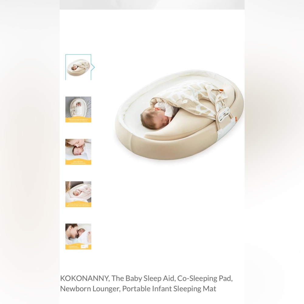 KOKONANNY, THE BABY SLEEP AID, CO-SLEEPING PAD, NEWBORN LOUNGER,